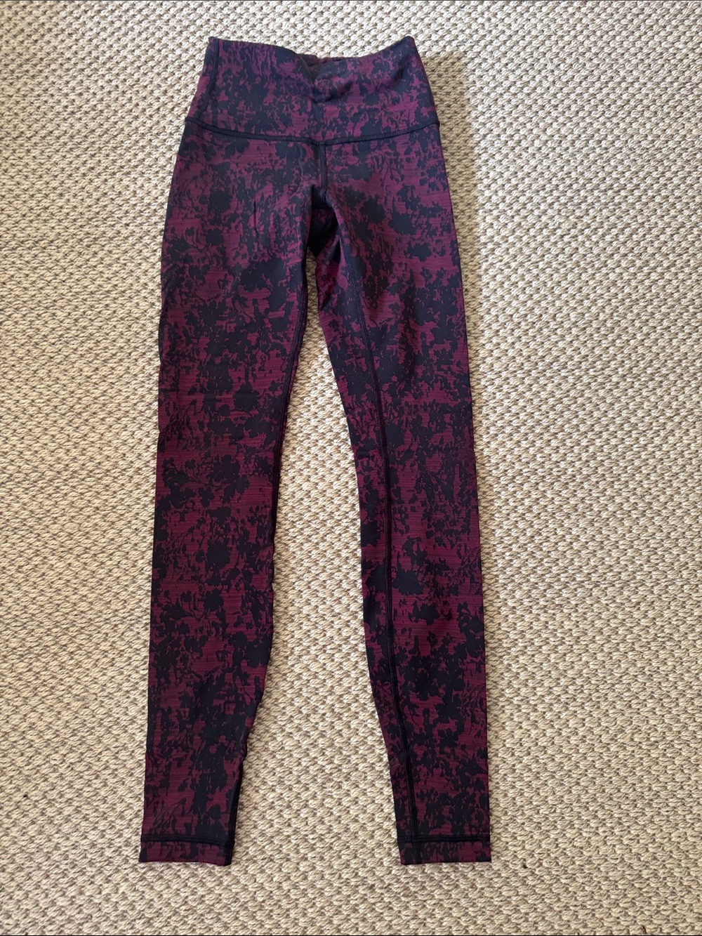 lululemon athletica Burgundy & Black Printed High-Rise Leggings